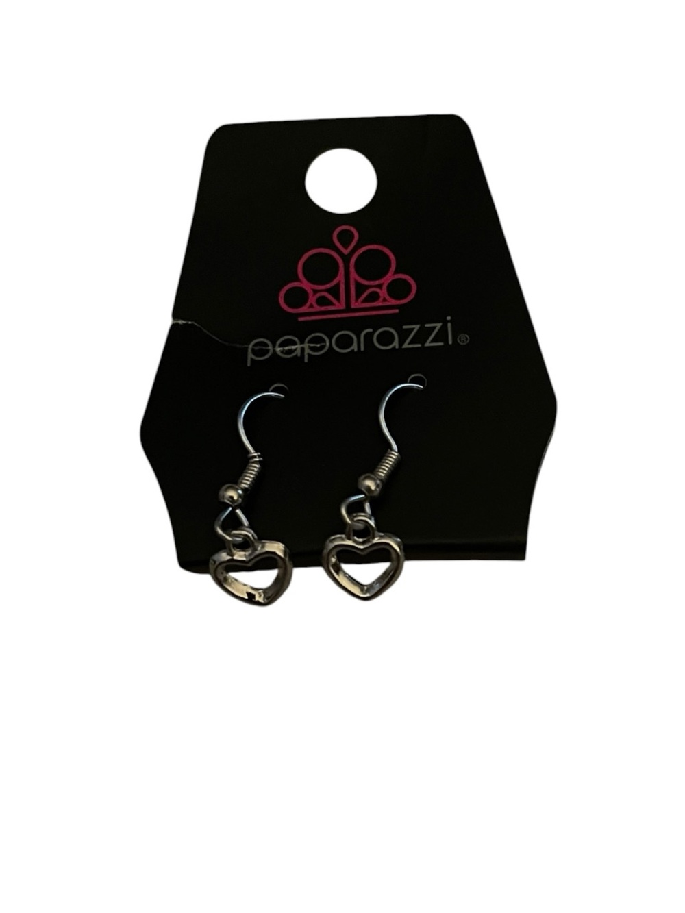 Paparazzi Silver Tone Heart Dangle Earrings - Open Heart Design NWT